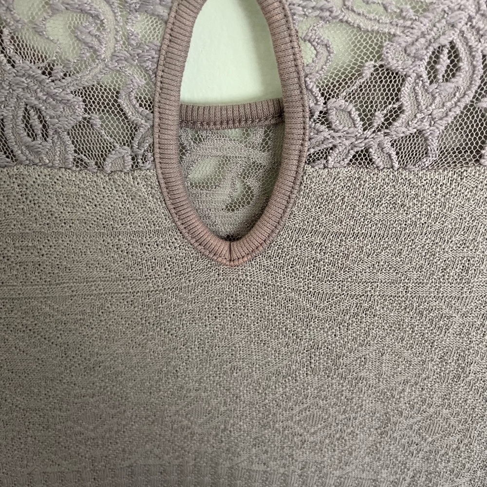 Sundance Manette Dress Medium Gray Lace 3/4 Sleeve (altered)from long sleeve - Picture 7 of 10